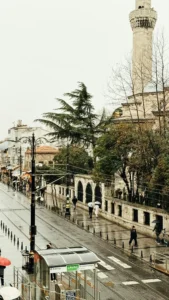 Busy city streets showing urban travel environment